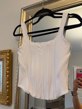 Express White Structured Corset-Style Tank